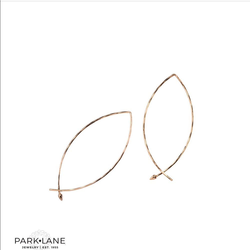 Rose gold hoop statement earrings